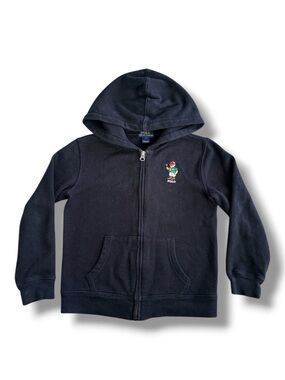 Polo Ralph Lauren Bear Hoodie Black Boys Sz 7